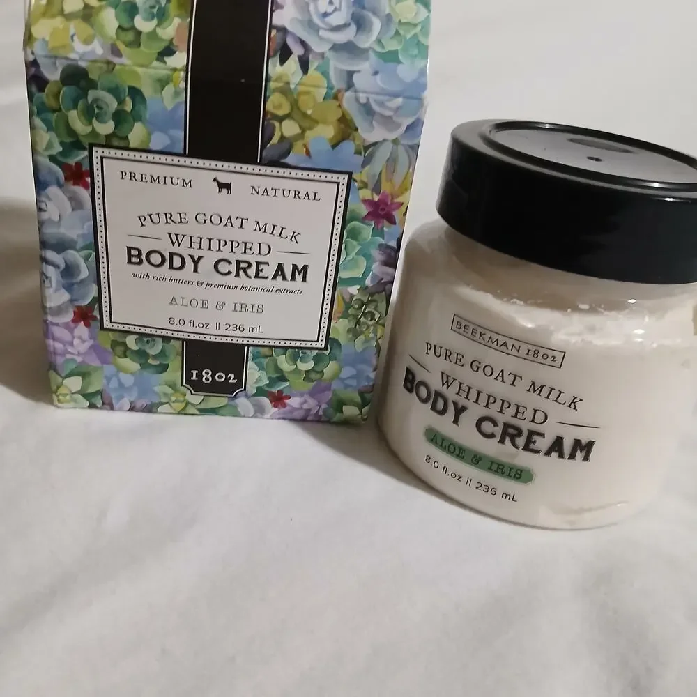 BEEKMAN 1802 Pure Goat Milk Whipped Body Cream Aloe & Iris 8oz New/Sealed